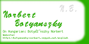 norbert botyanszky business card